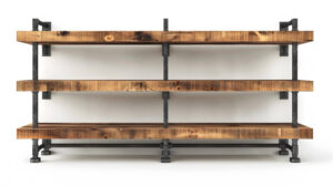 rak dinding kayu industrial